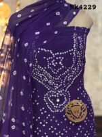 Crepe bandhni dyed kurta with handwork - Image 2
