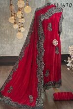 Crush velvet kurta & dupatta - Image 3