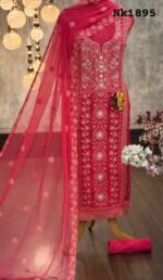 Georgette embroidered Luckhnavi kurta
