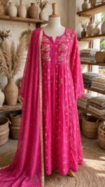 Hand Embroidered chikankari mul suit - Image 3