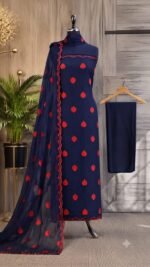 Pure Rayon cotton with heart embroidery work - Image 5