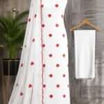 Pure Rayon cotton with heart embroidery work