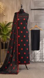 Pure Rayon cotton with heart embroidery work