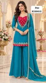 Pure georgette top with heavy real mirror