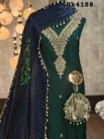 Russian silk embroidered kurta suit - Image 4
