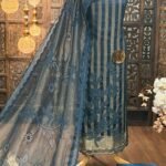 Satin zari lining kurta and tissue border