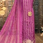 Satin zari lining kurta and tissue border