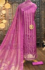 Satin zari lining kurta and tissue border