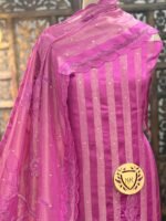 Satin zari lining kurta and tissue border - Image 2