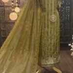 Satin zari lining kurta and tissue border