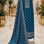Pashmina wool suit with beautiful zari work