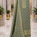 Pashmina wool suit with beautiful zari work