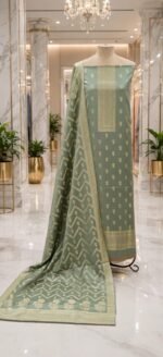 Pashmina wool suit with beautiful zari work - Image 3