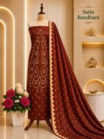 Heavy jaam satin Hand bandhani