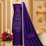 Heavy jaam satin Hand bandhani