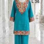 Kashmiri woolen embroidered cord set