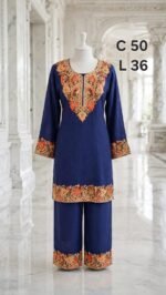 Kashmiri woolen embroidered cord set - Image 3