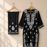 Rayon heavy work kurti with plazzo