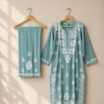 Rayon heavy work kurti with plazzo