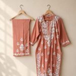 Rayon heavy work kurti with plazzo