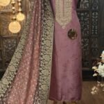 Dola silk kurta with self weave & handwork