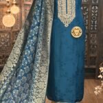 Dola silk kurta with self weave & handwork