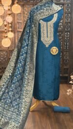 Dola silk kurta with self weave & handwork
