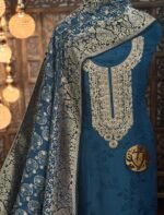 Dola silk kurta with self weave & handwork - Image 2