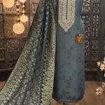Dola silk kurta with self weave & handwork