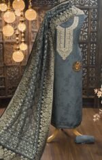 Dola silk kurta with self weave & handwork