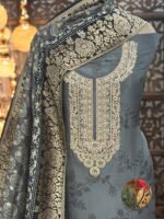 Dola silk kurta with self weave & handwork - Image 2