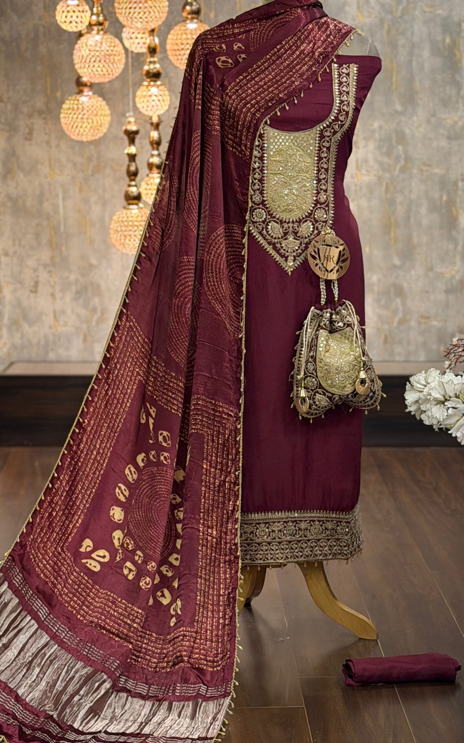 silk embroidered kurta2 Russian silk embroidered kurta - Image 1