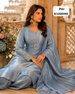 Quality pure shimmer Silk top suit - Image 2