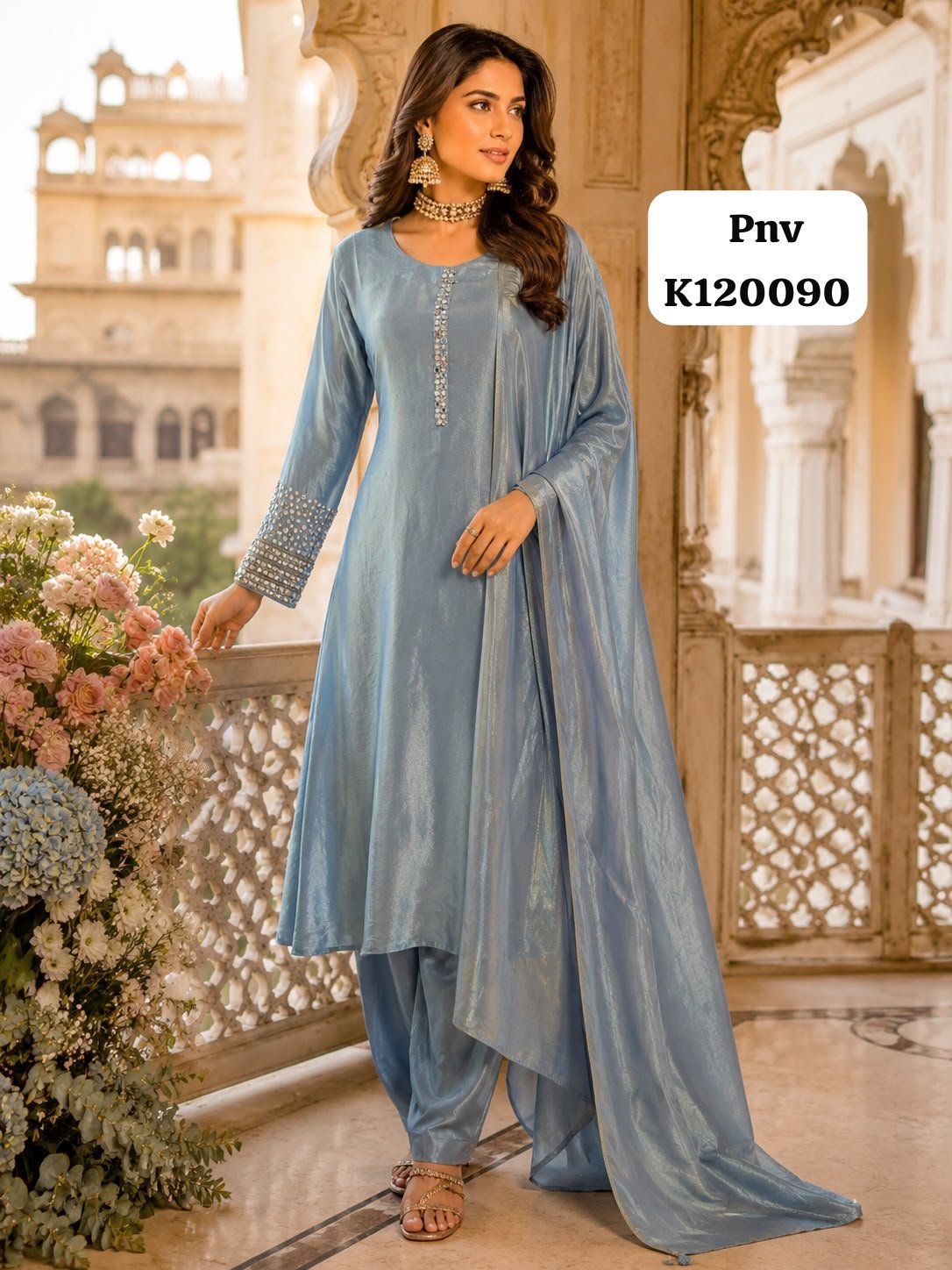 uality pure shimmer Silk top Quality pure shimmer Silk top suit - Image 1